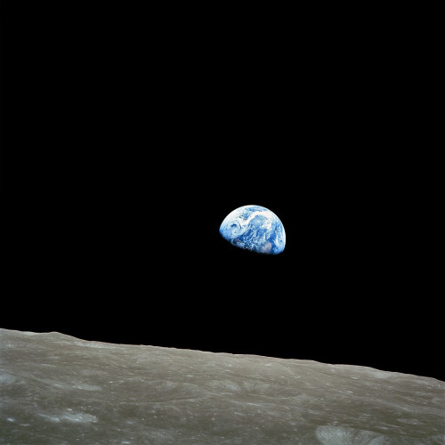 Photo of the Earth taken from Apollo 8, called Earthrise (1968).